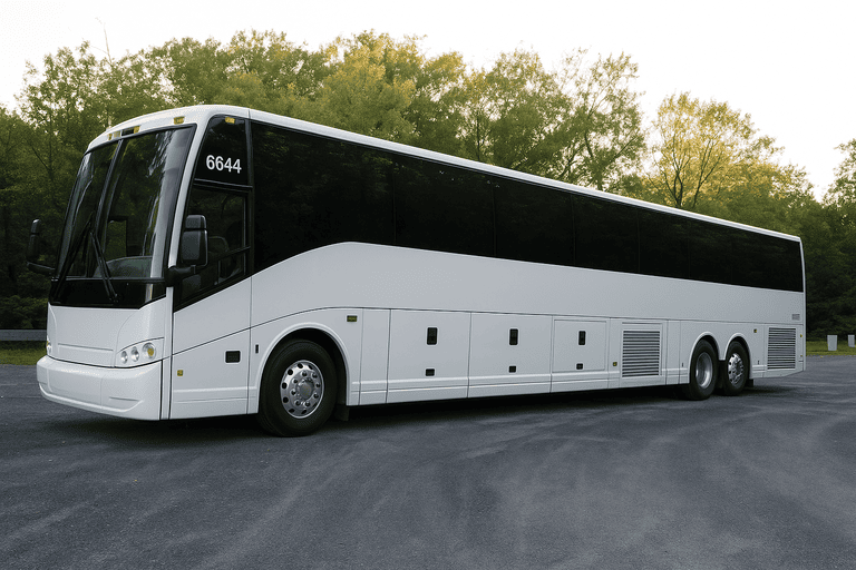 exterior of Charter Bus Rental Livingston coach bus
